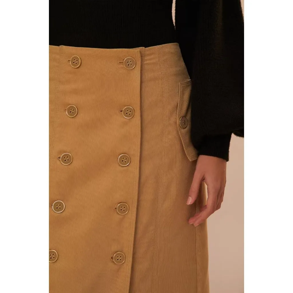 $ 230 NWOT Farm Rio Brown Yoked Midi Skirt Size S - Image 3