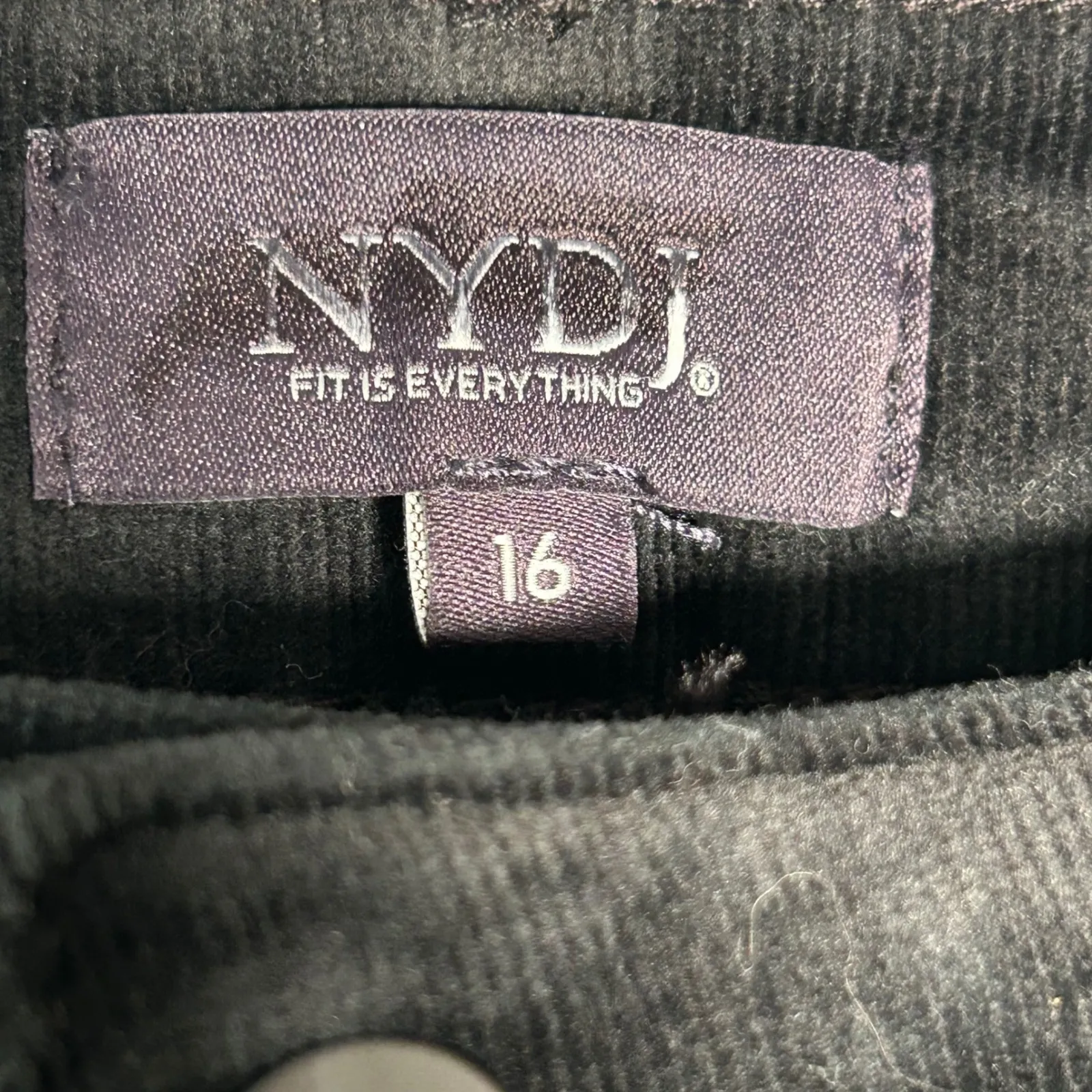 NYDJ Marilyn Straight Corduroy Pants Black Size 16 Lift Tuck Technology - Image 3