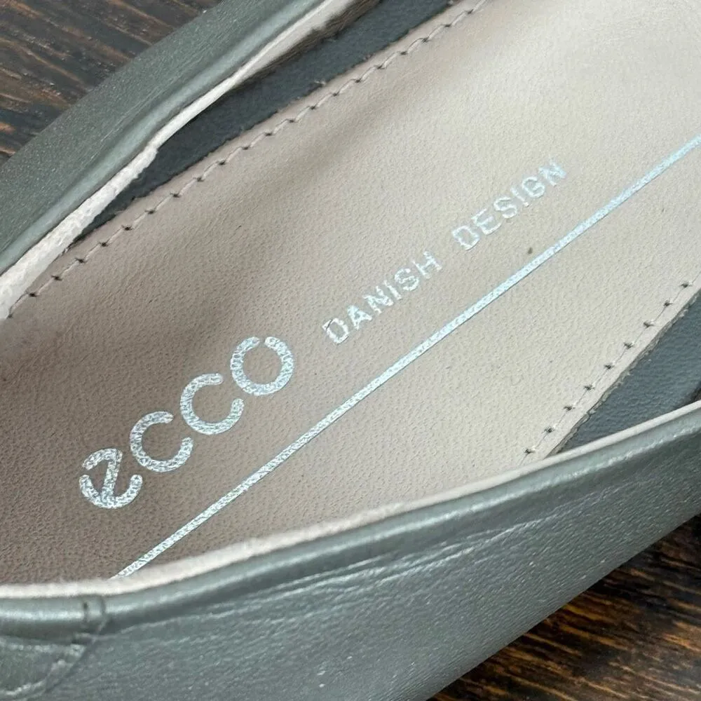 Ecco Anine ballerina leather Metallic flats Size 37/6 - Image 4