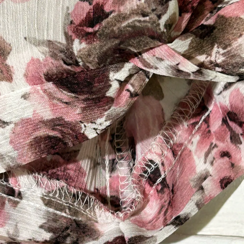 Connected Apparel Womens size 12 Tie front chiffon knee length dress - Image 5