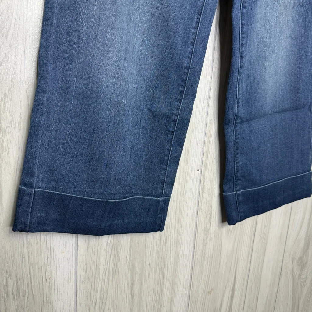 NWT Rachel Roy Denim Wide Leg Cuffed Gaucho Jeans Culottes size 25 - Image 8