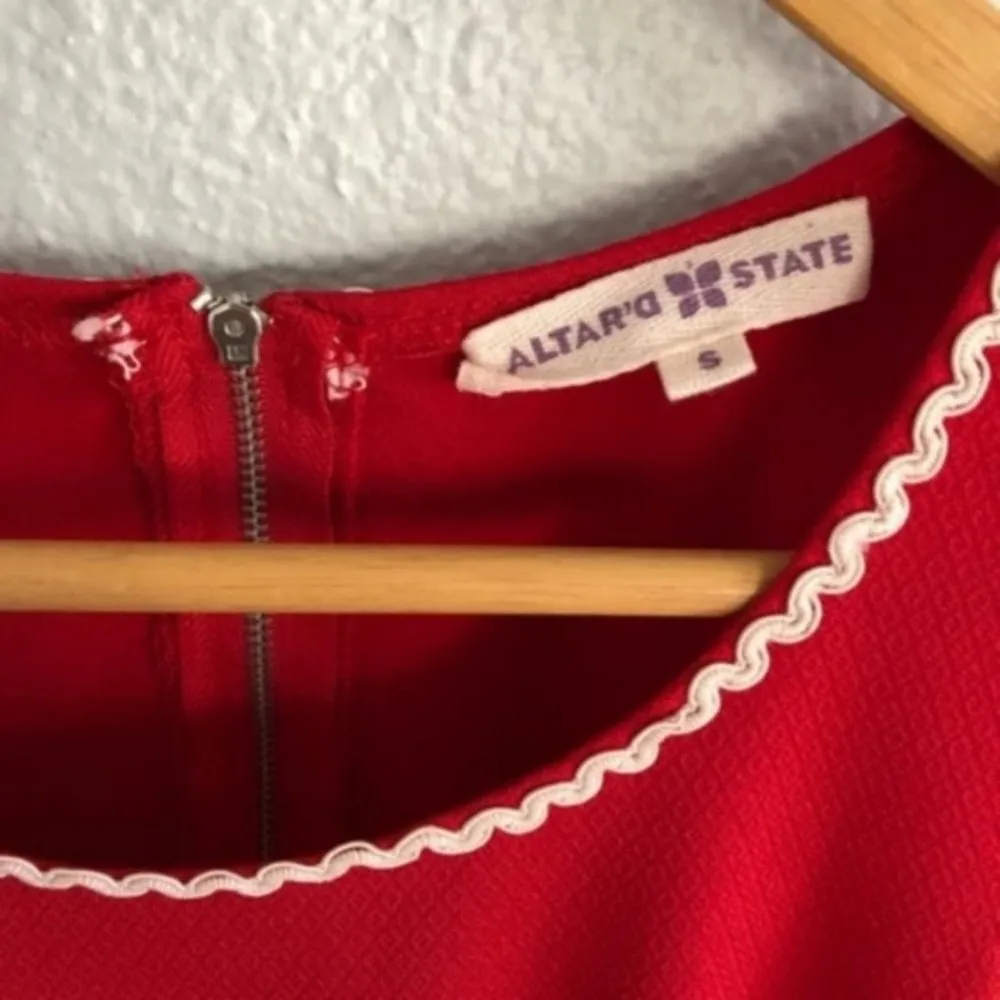 Altar'd State Red White Flare Dress Nautical 40s - Image 4