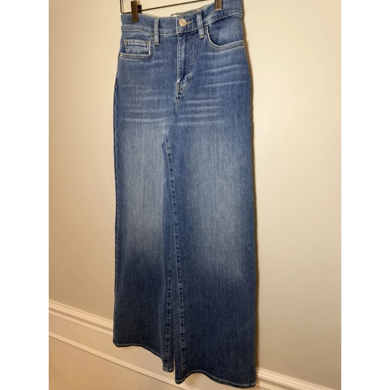 Frame Le Slim Palazzo High Rise Wide Leg Jean Drizzle Sz 26 NWT $268 NWT - Image 8