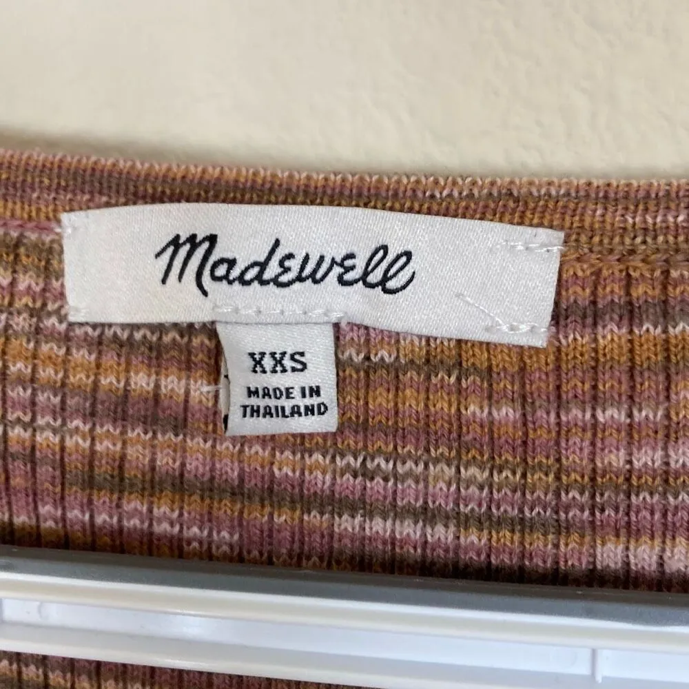 Madewell  Space Dyed V Neck‎ Cinched Sweater Size XXS (B12) - Image 3