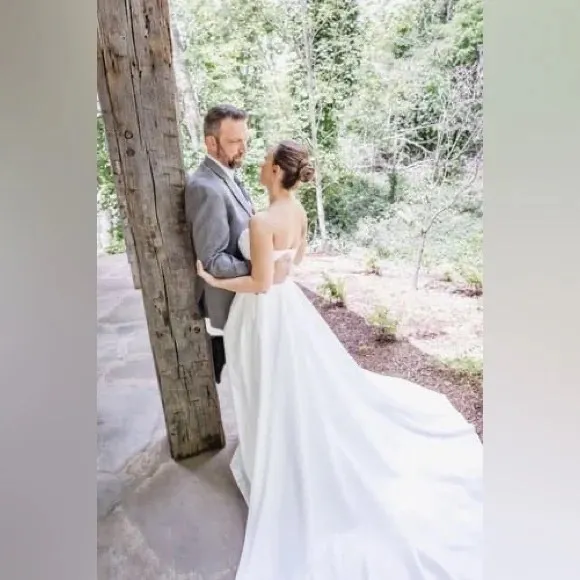 Lulus‎ Lifetime of Love White Satin Strapless A-Line Gown Size 6 - Image 13