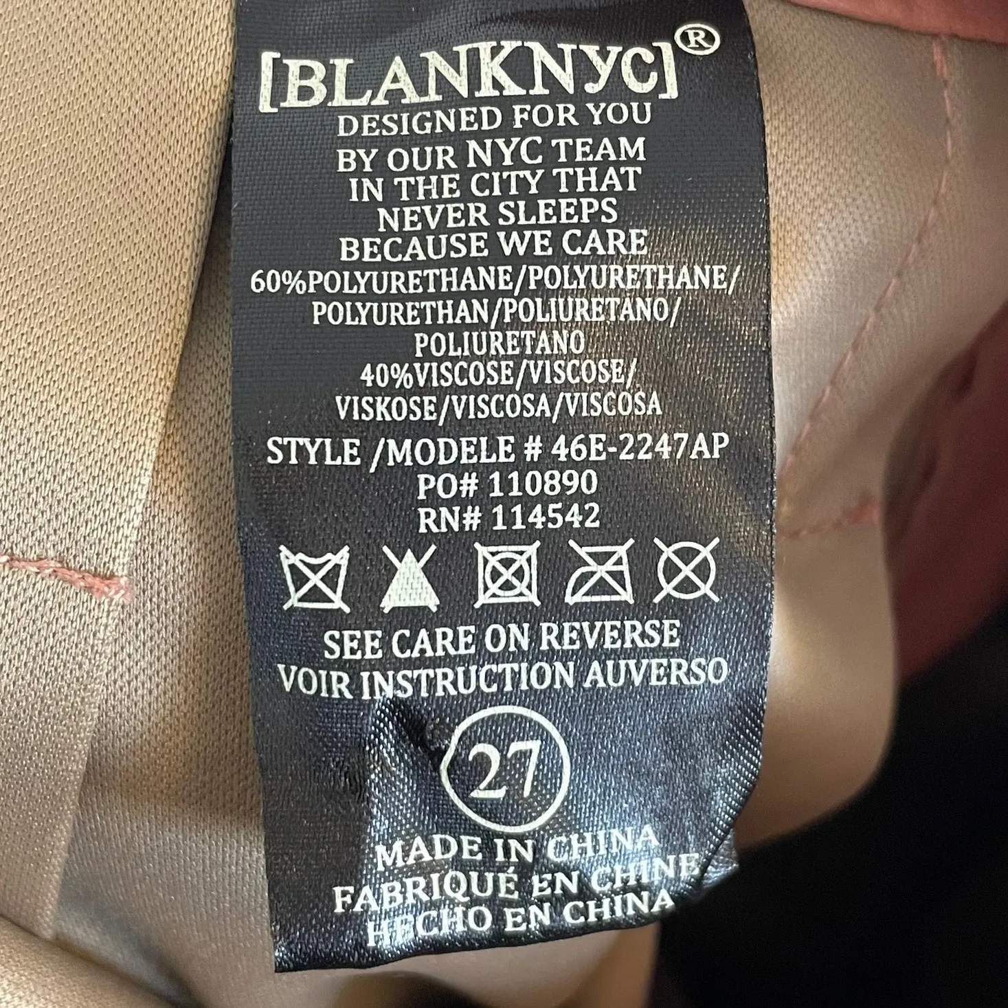 Blank NYC Pleated Tapered Faux Leather Cropped Pants Peach Womens Size 27 $118 - Image 10