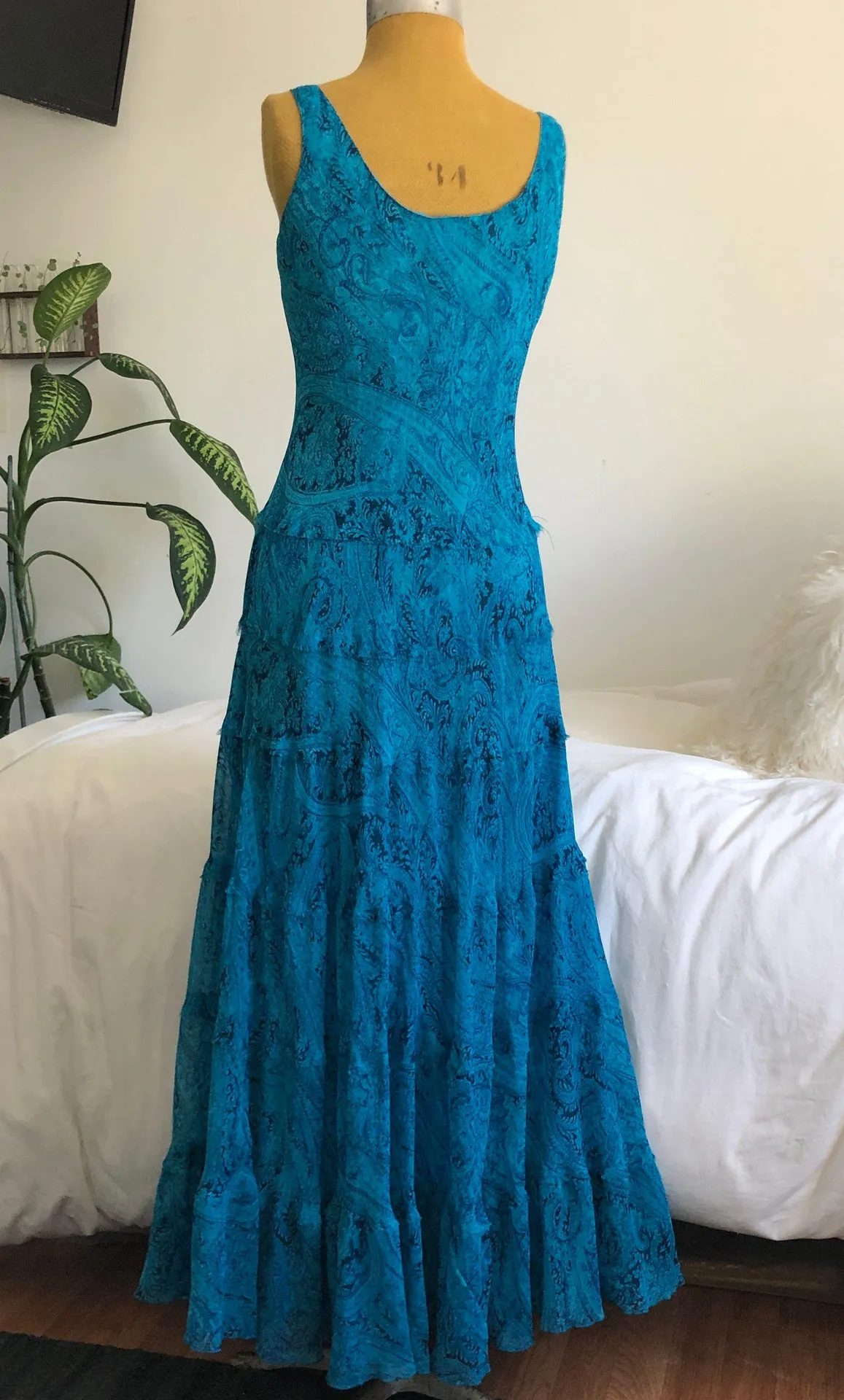 Jones Wear Vintage  Blue long sleeveless dress - Image 3