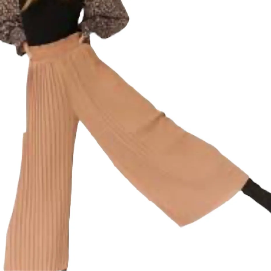 New Mix Rust Wide Leg Pleated Pull On Tie Waist Lightweight Pants Womens Medium - Image 11