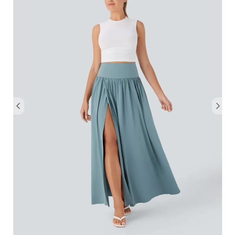 HALARA Breezeful So‎ Cinched Tummy Control Split 2-in-1 Flowy Maxi Resort Skirt - Image 12