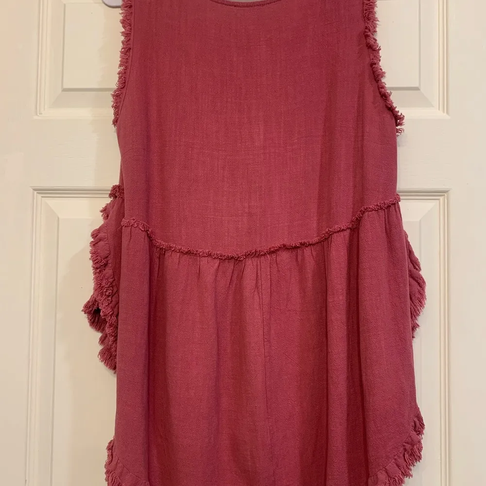 Umgee Pink Ruffled Asymmetrical Tank Top - Image 7