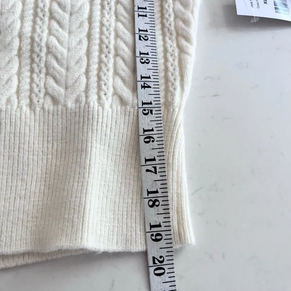 Alexia Admor Hazel Ivory Cable Knit Button Front Cardigan Sweater Size XL NWT - Image 10