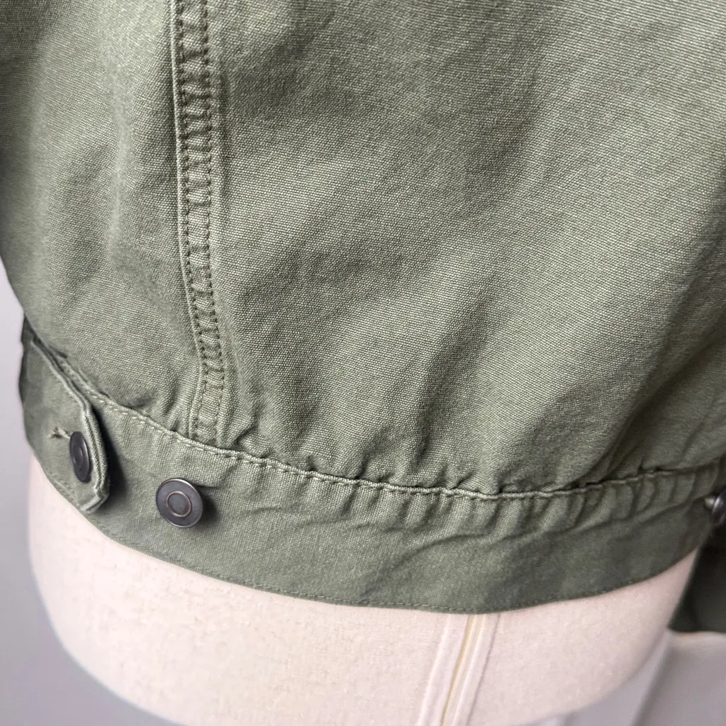 Brandy Melville Green Jean Jacket Size Small Relaxed Fit Cotton - Image 4