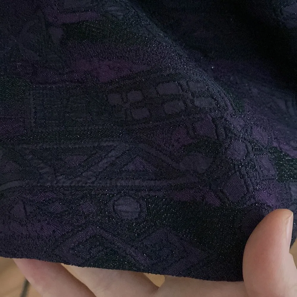 Chico’s oriental style shimmer printed mandarin collar Kaftan shirt jacket sz 8 - Image 10