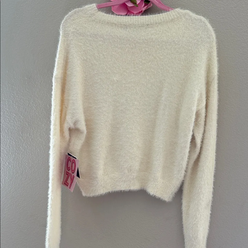 Elegant Cream Sweater with Fringe by White - Image 6