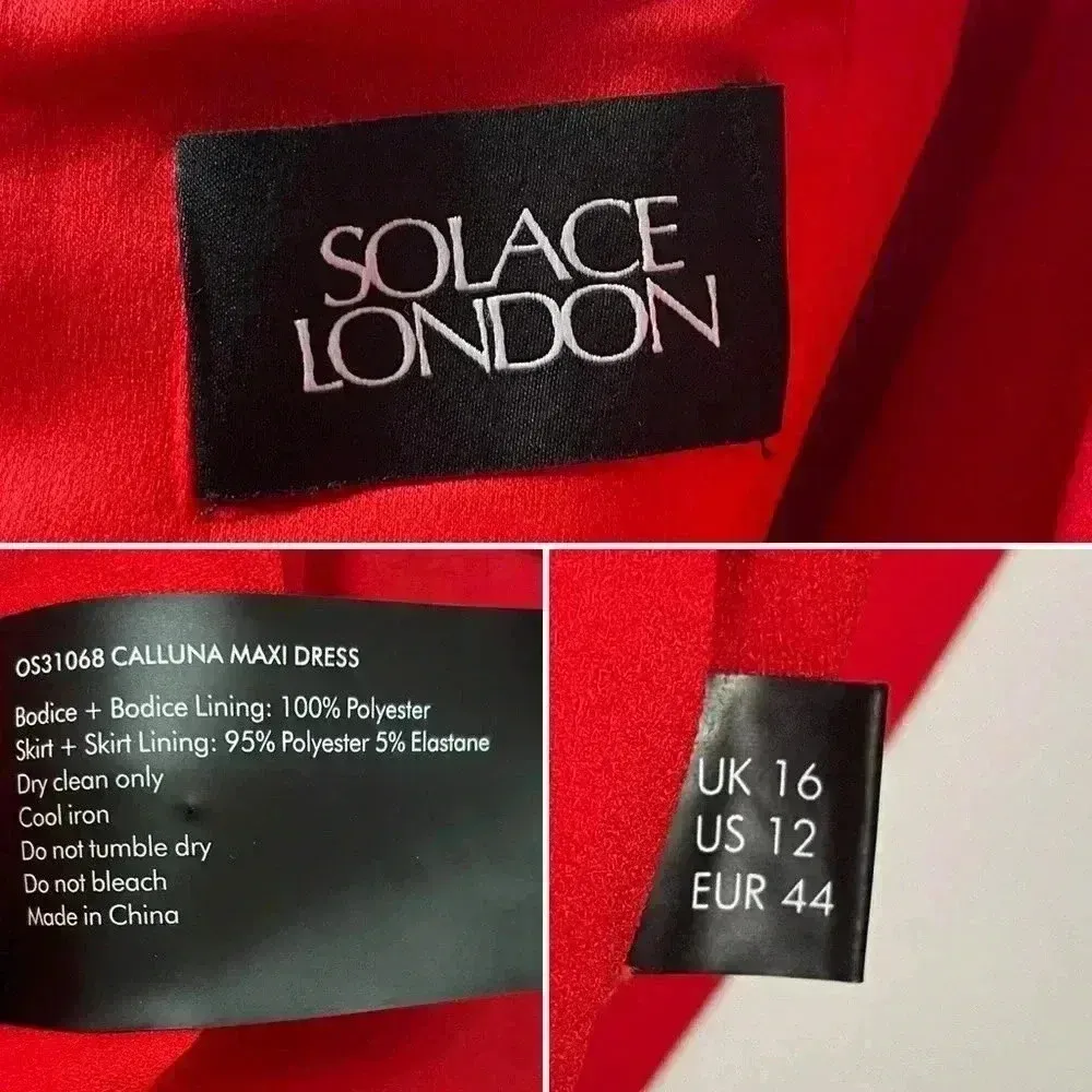 Solace London The Calluna Maxi Dress in Red Size 12 US Red - Image 9