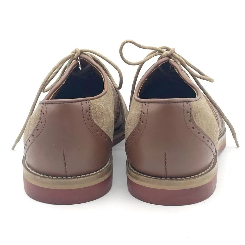 PULA Roberta Tan Brown Suede Leather Oxford Lace - Image 10