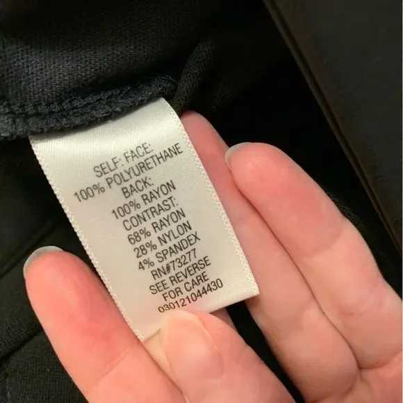 Princess Vera Wang Leggings Womens 3 Black Faux Leather Front‎ High Rise Y2K Size undefined - Image 4