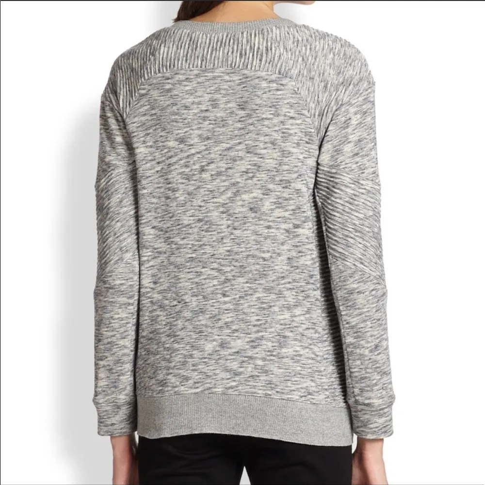 Rebecca Taylor ottoman gray lace up sweat shirt - Image 4