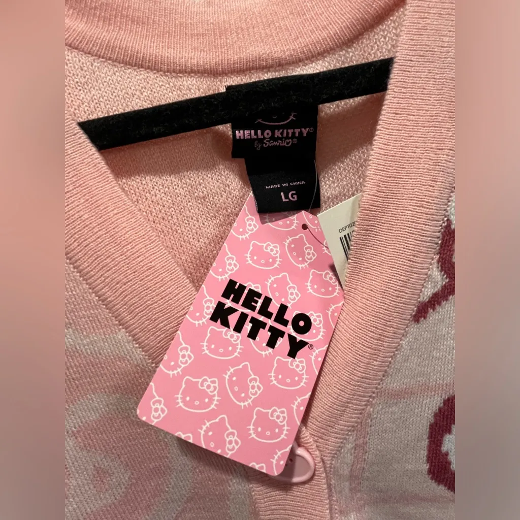 Sanrio Hello Kitty Pink Grid Cardigan - Image 6