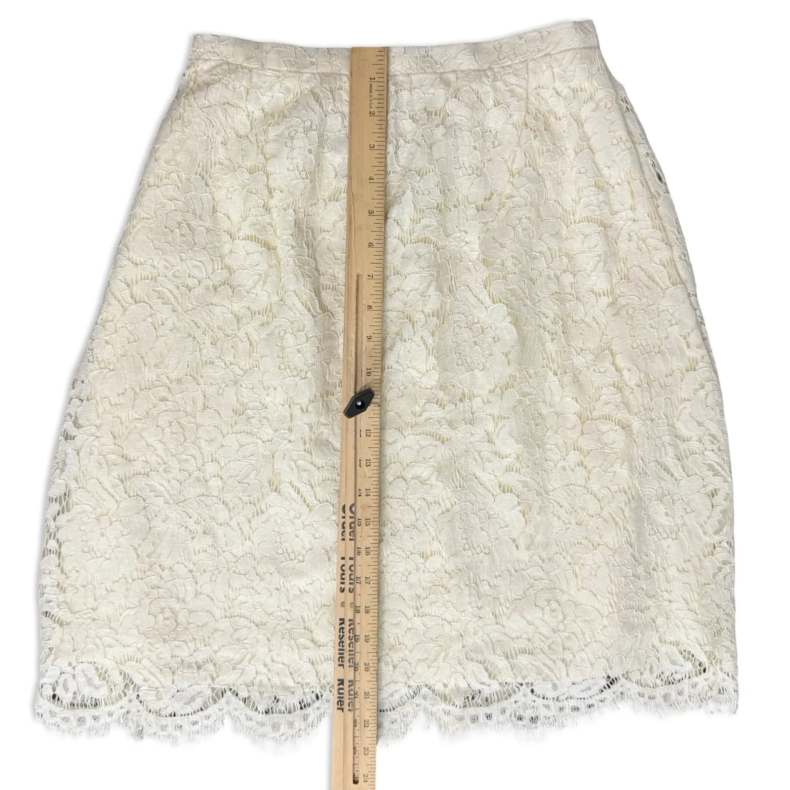 BHLDN Jenny Yoo Cream Lace Lydia A-Line Formal Knee Length Skirt size 0 NEW Tags - Image 8