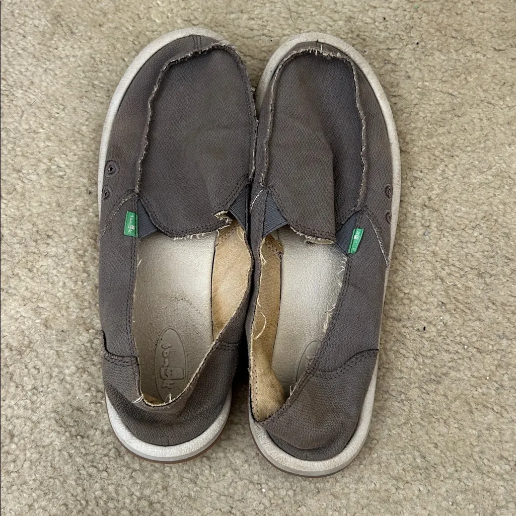 Gray Sanuk Donna Slip Ons - Image 3