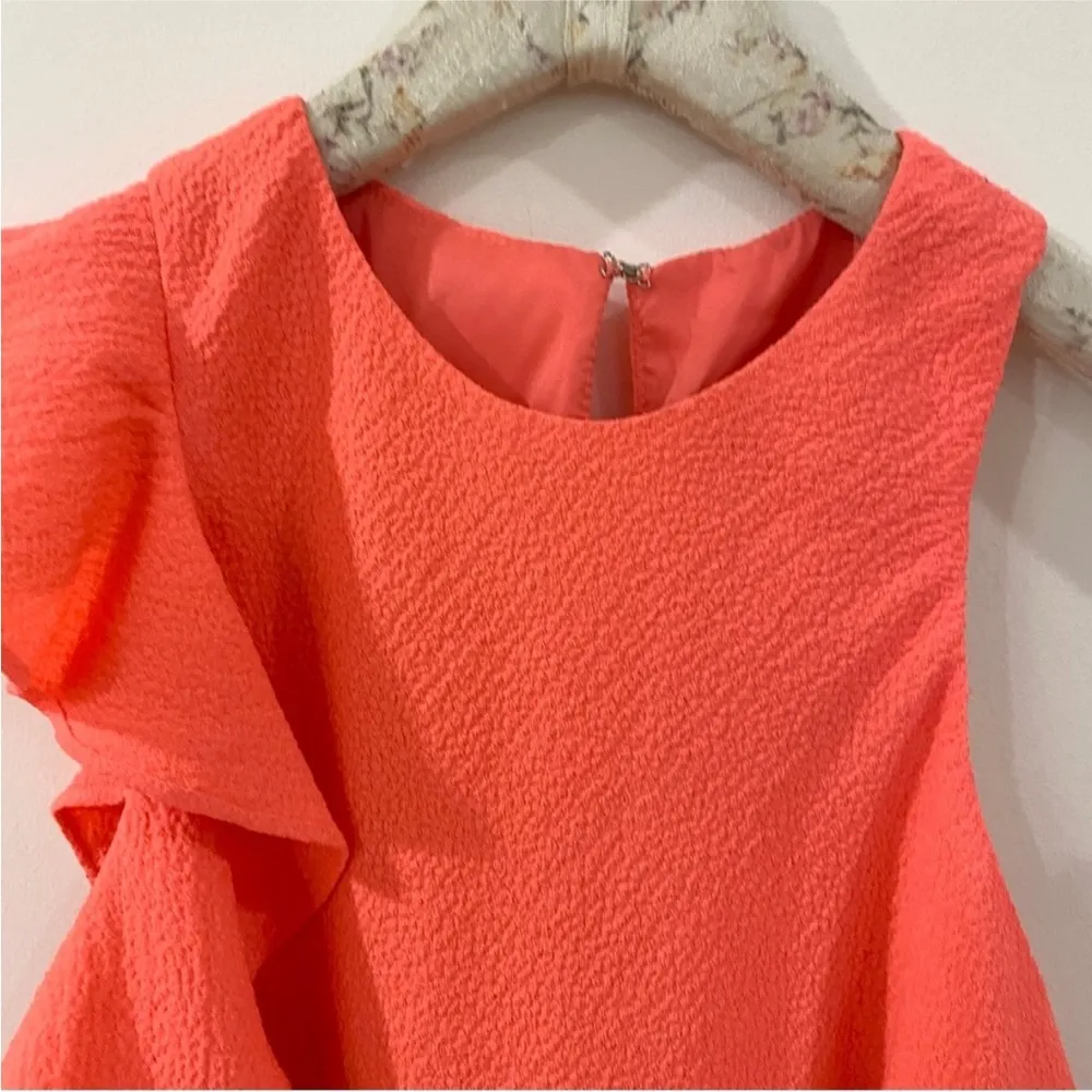 Black Halo sonny neon coral ruffle sleeveless mini dress - Image 6