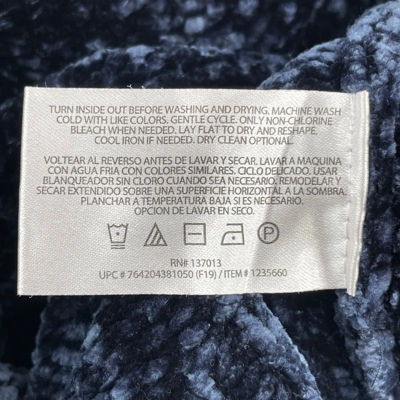 Orvis Chenille Sweater Midnight Blue Relaxed Soft Cozy Style Shiny Navy Size M - Image 5