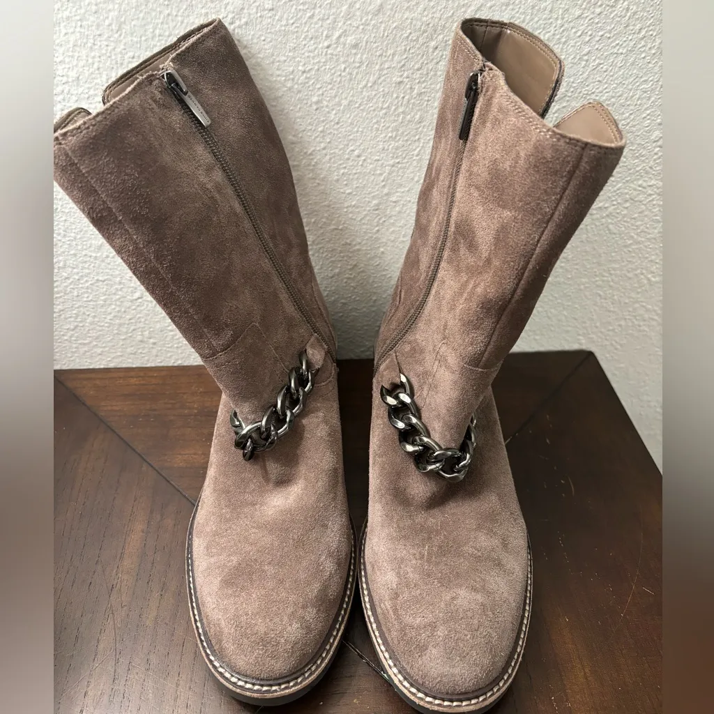 Vince Camuto Keshilla Moto Boot Women’s Brown Sable Suede Leather‎ Ankle Boots - Image 4