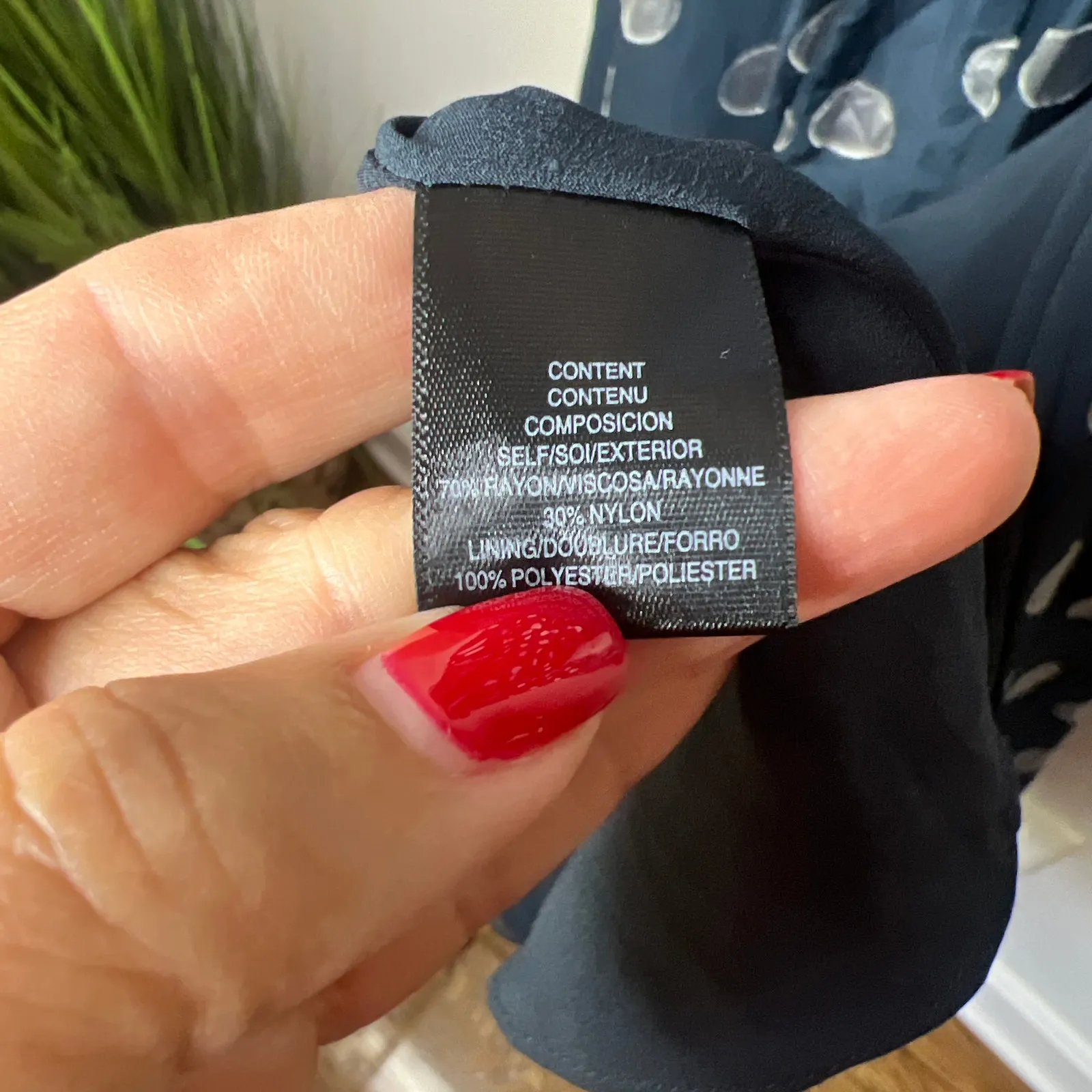 Charles Henry BRAND NEW Navy‎ Polka Dot Wrap Dress Size Large Sheer Long Sleeves - Image 8