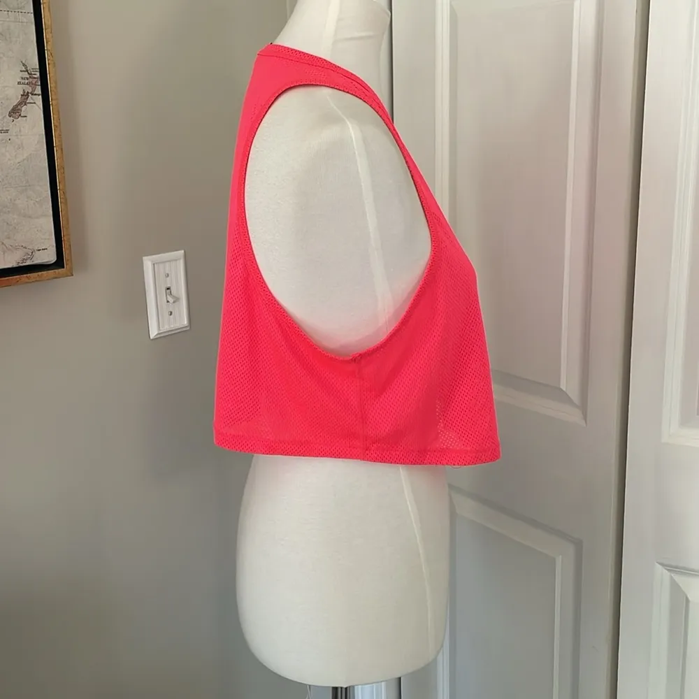 Alala  Neon Pink Mesh Cropped Workout Tank Top - Image 4