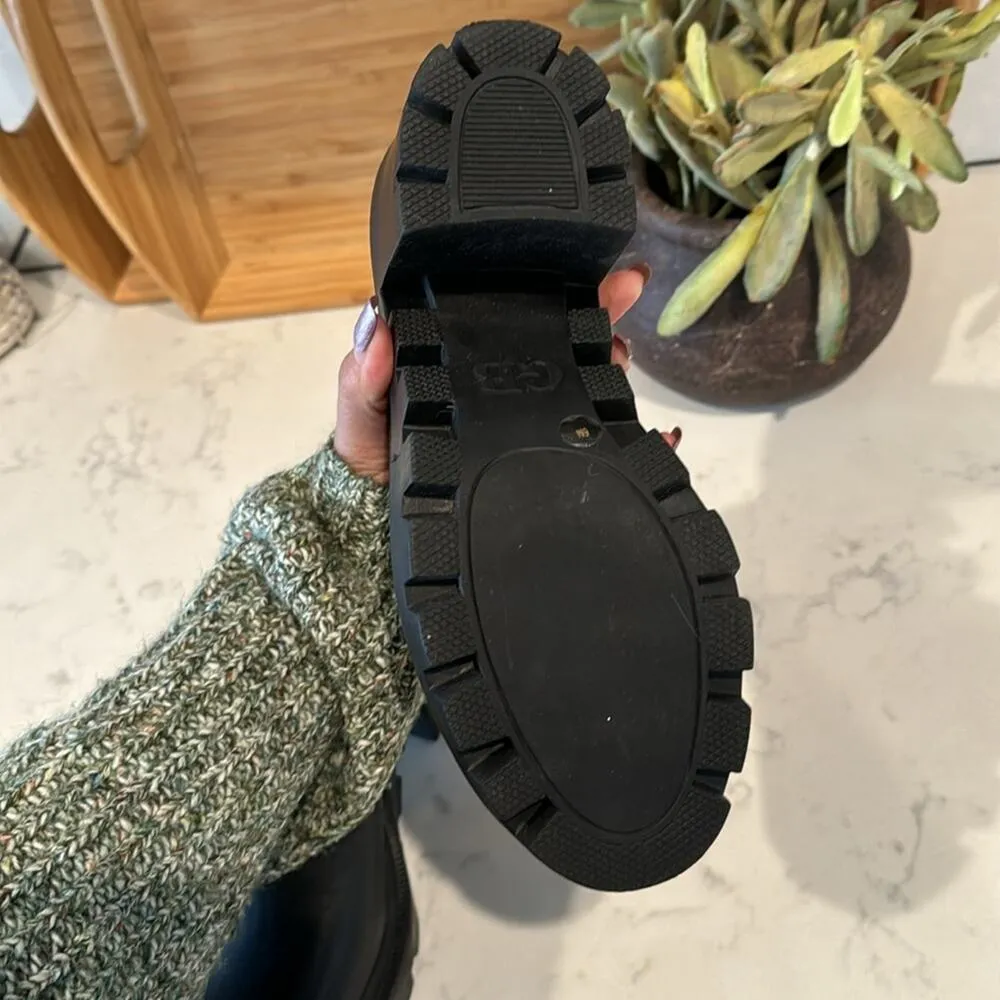 Gianni Bini End-Game Leather Chunky Lug Sole Mules Platform Y2K Heel size 6 - Image 7