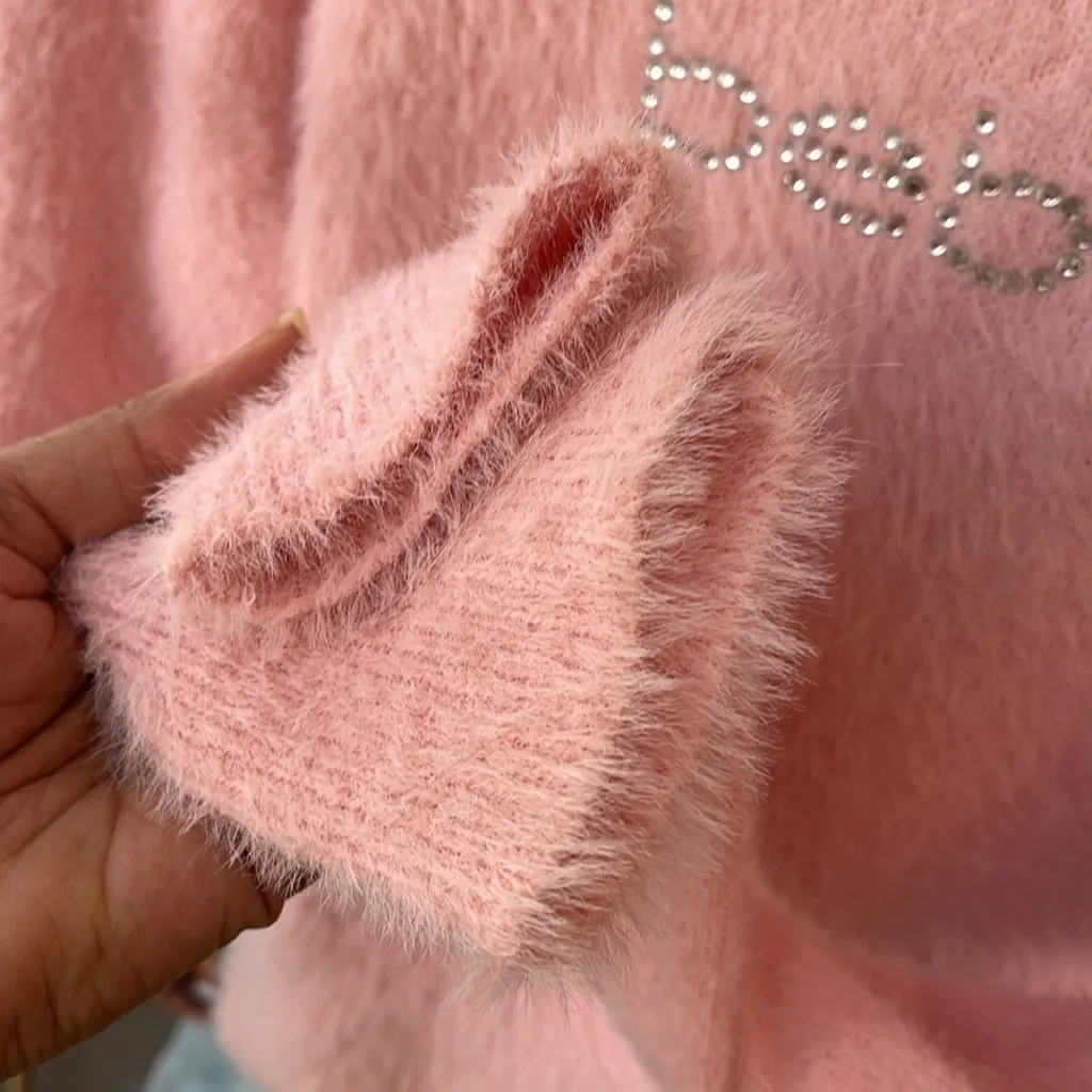 bebe fuzzy pink sweater - Image 4