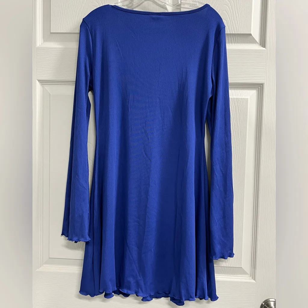 SHEIN EZwear Women's Royal Blue Long Sleeve Ribbed Dress - Size Large - NWT - Image 2