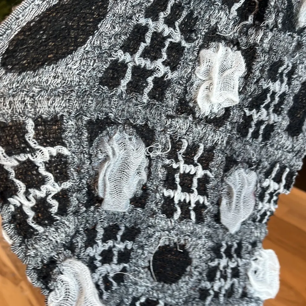 Cozy Winter Scarf Black White Wrap Womens - Image 2