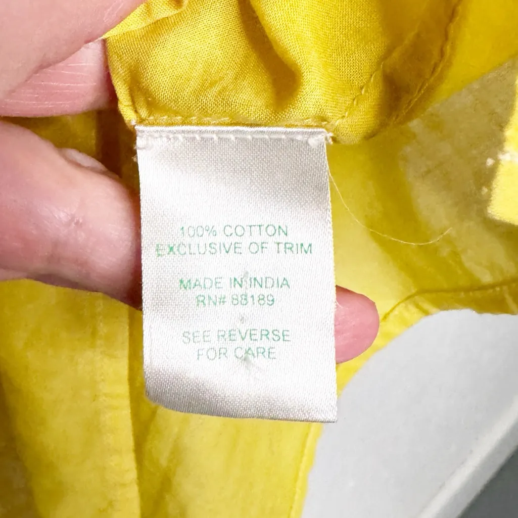 LILLY PULITZER CHARTREUSE COTTON EMBROIDERED TUNIC TOP SZ XL - Image 10