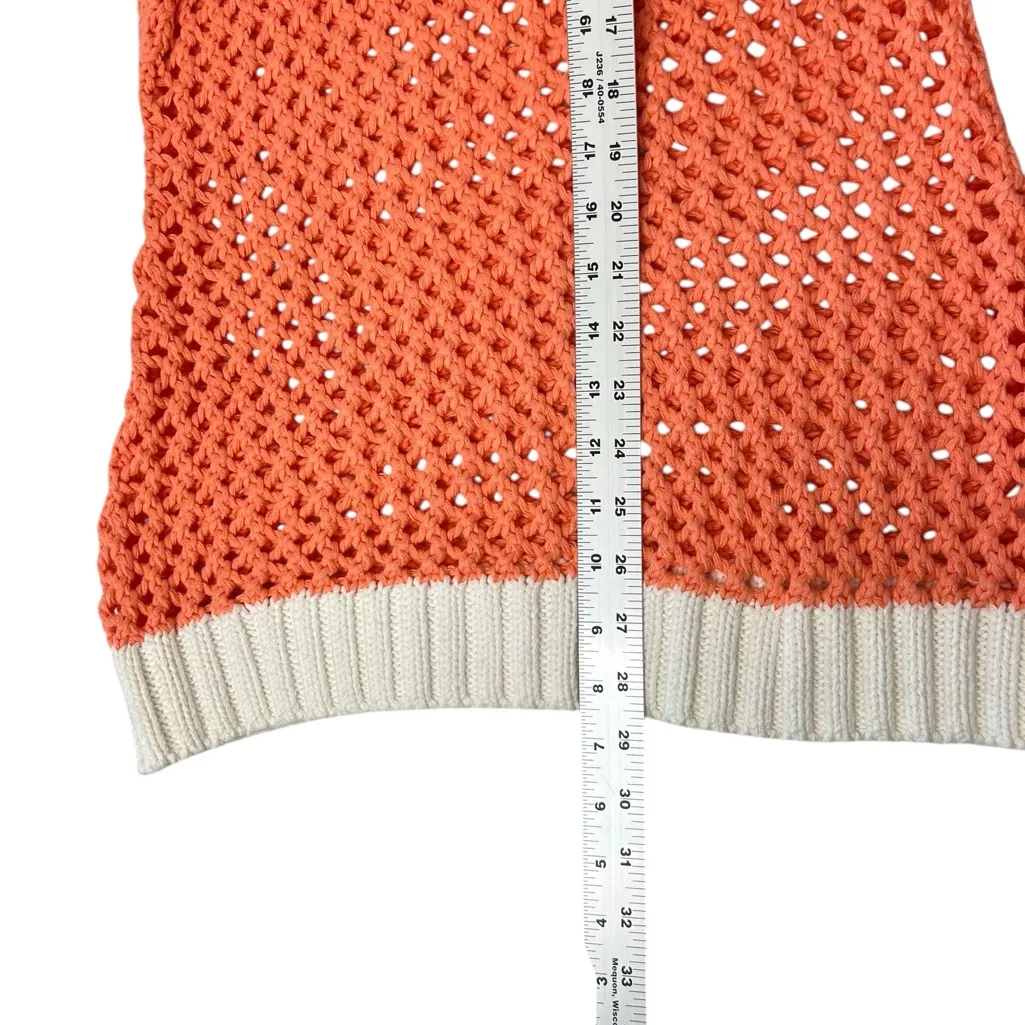Venus Women's Orange Coral Crochet Hooded Dress Long Sleeve Size S (stretchy) - Image 5