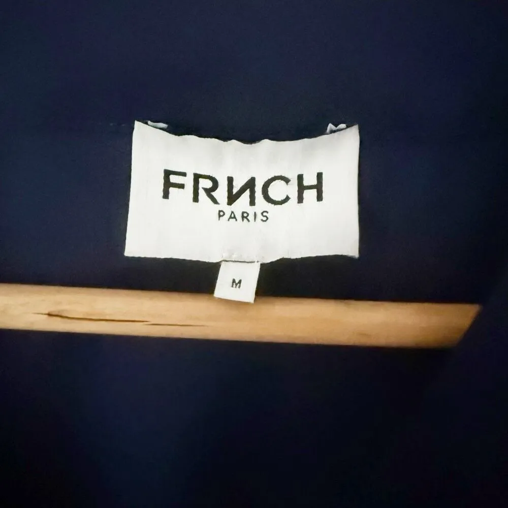 FRNCH | Laurine Jumpsuit Navy Blue Tie Belt Puffed Sleeve Button | Medium - Image 11