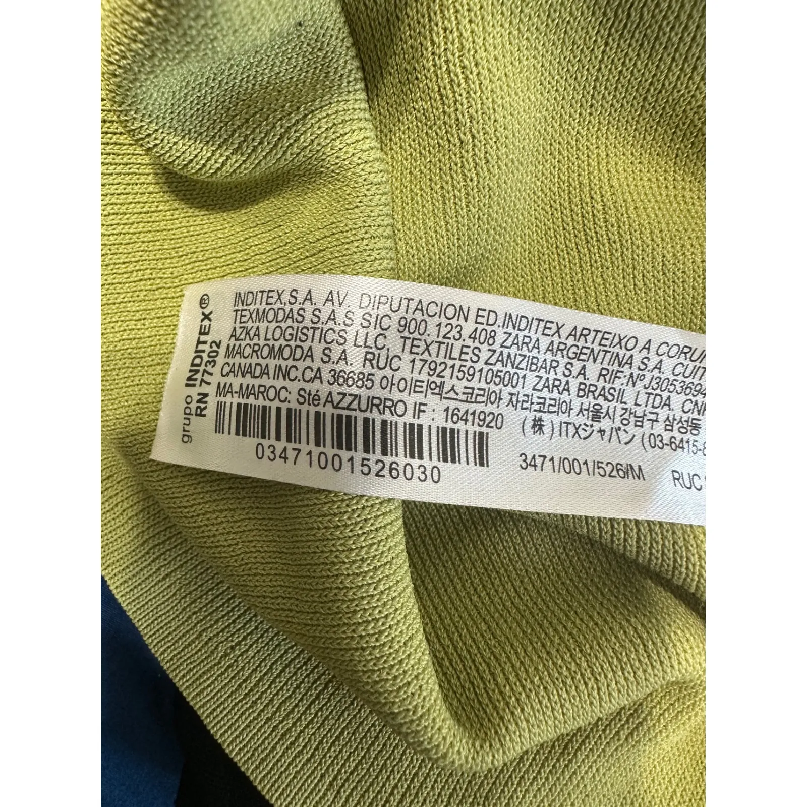 ZARA Ribbed Knit Racerback Tank Top Olive Green Women's Size M Slinky Material - Image 7