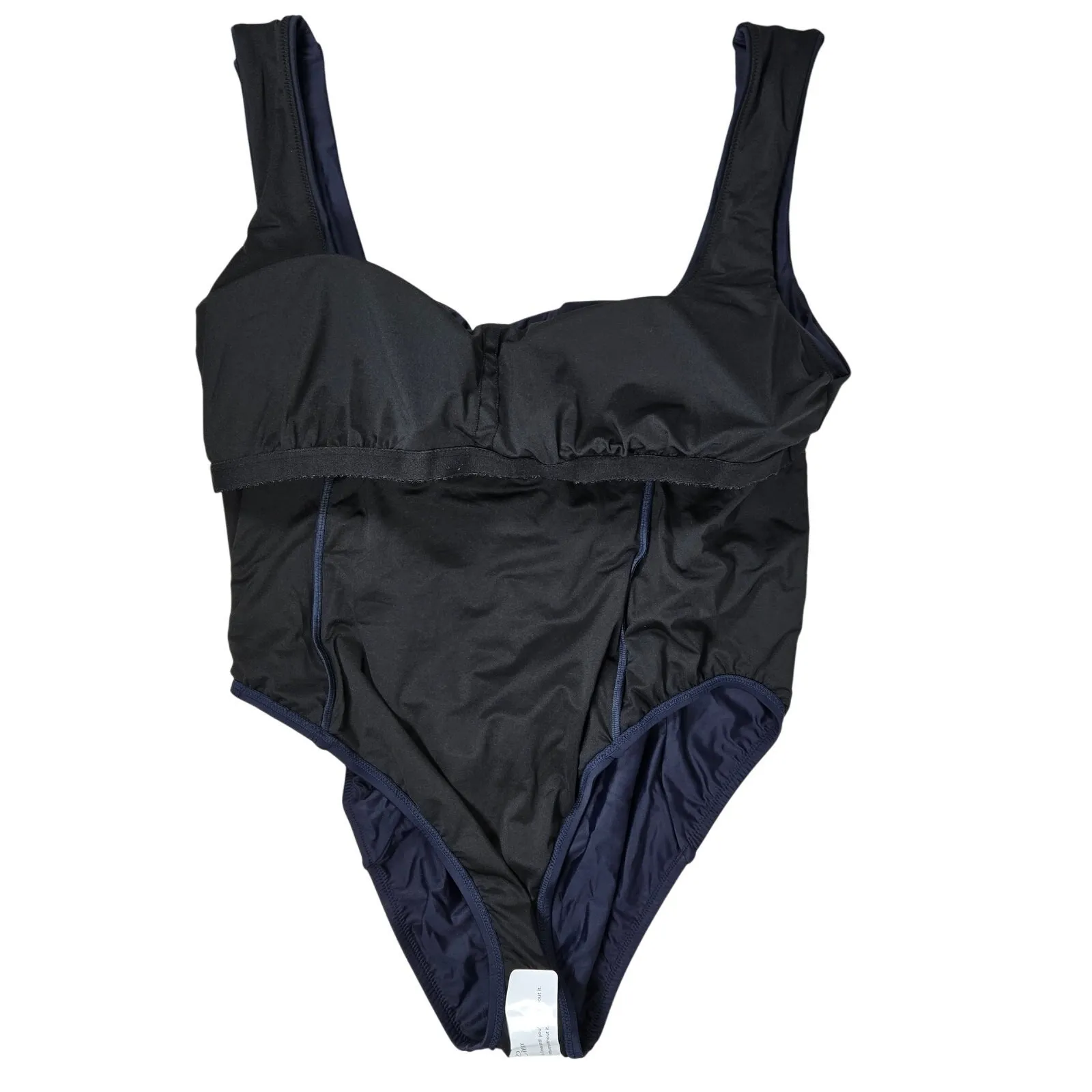 J. Crew Ruched squareneck one-piece in Navy Plus‎ 24 NWT - Image 3