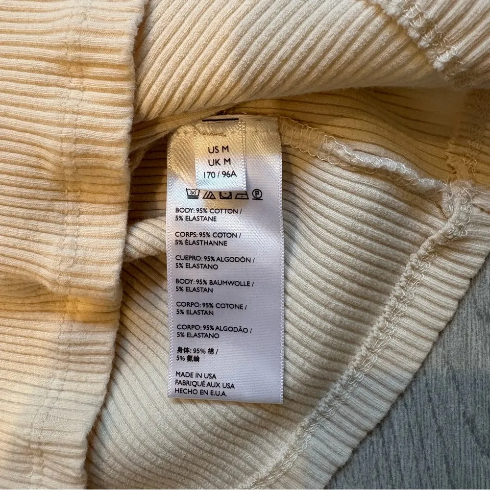 Free People Beach Ivory/Cream Around The Town Ribbed Dress, Sz M - Image 11