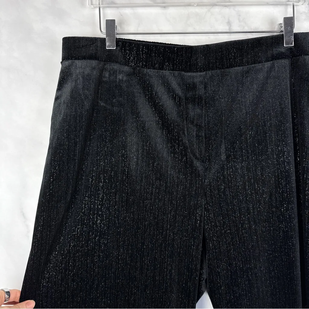 NWT Vince Camuto Velvet Sparkly Glitter Straight Wide Leg Pull On Pants Plus 1X - Image 4