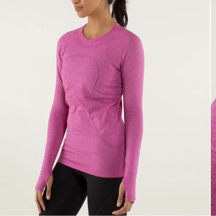 LULULEMON Swiftly Tech Long Sleeve Heathered Raspberry Run size 6 - Image 9