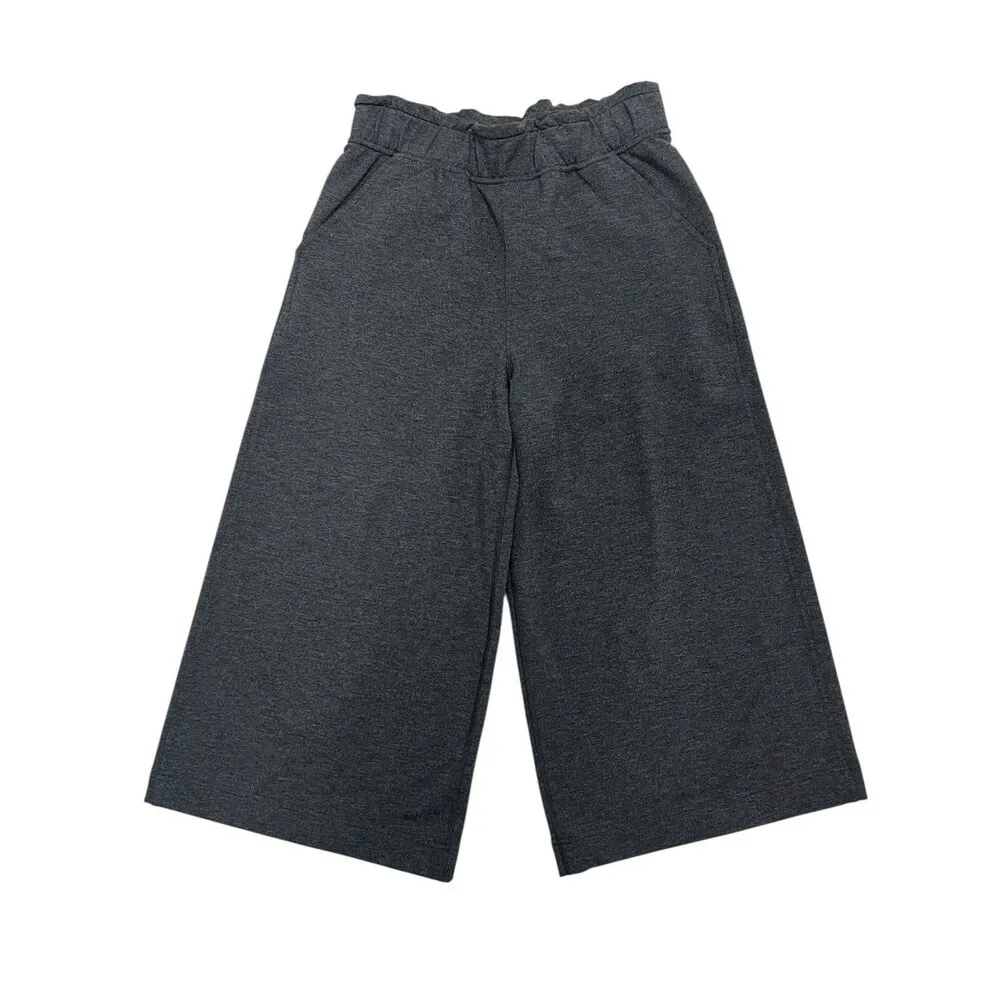 Lululemon Wide Leg Hello Sunday Crop Pants Heathered Mod Black Gray Women’s 6 - Image 5