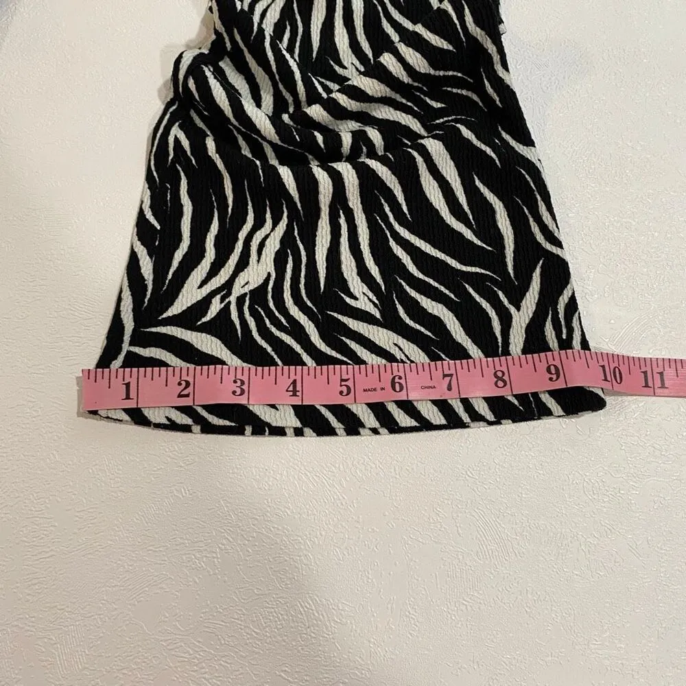 Topshop Zebra Print Flared Pants Women’s Size 2 Stretch High Waist Retro Y2K - Image 8