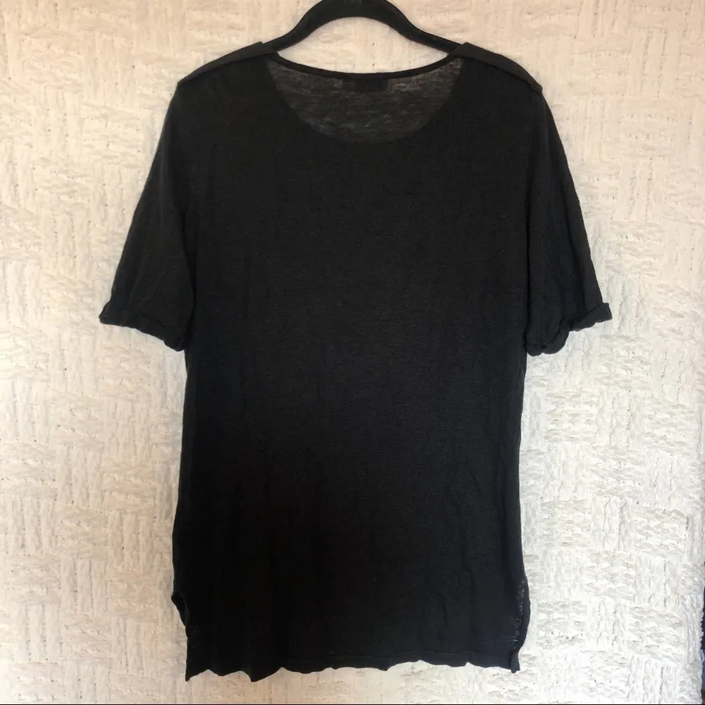 FRAME Le Boxy Epaulette Linen Tee - Image 7