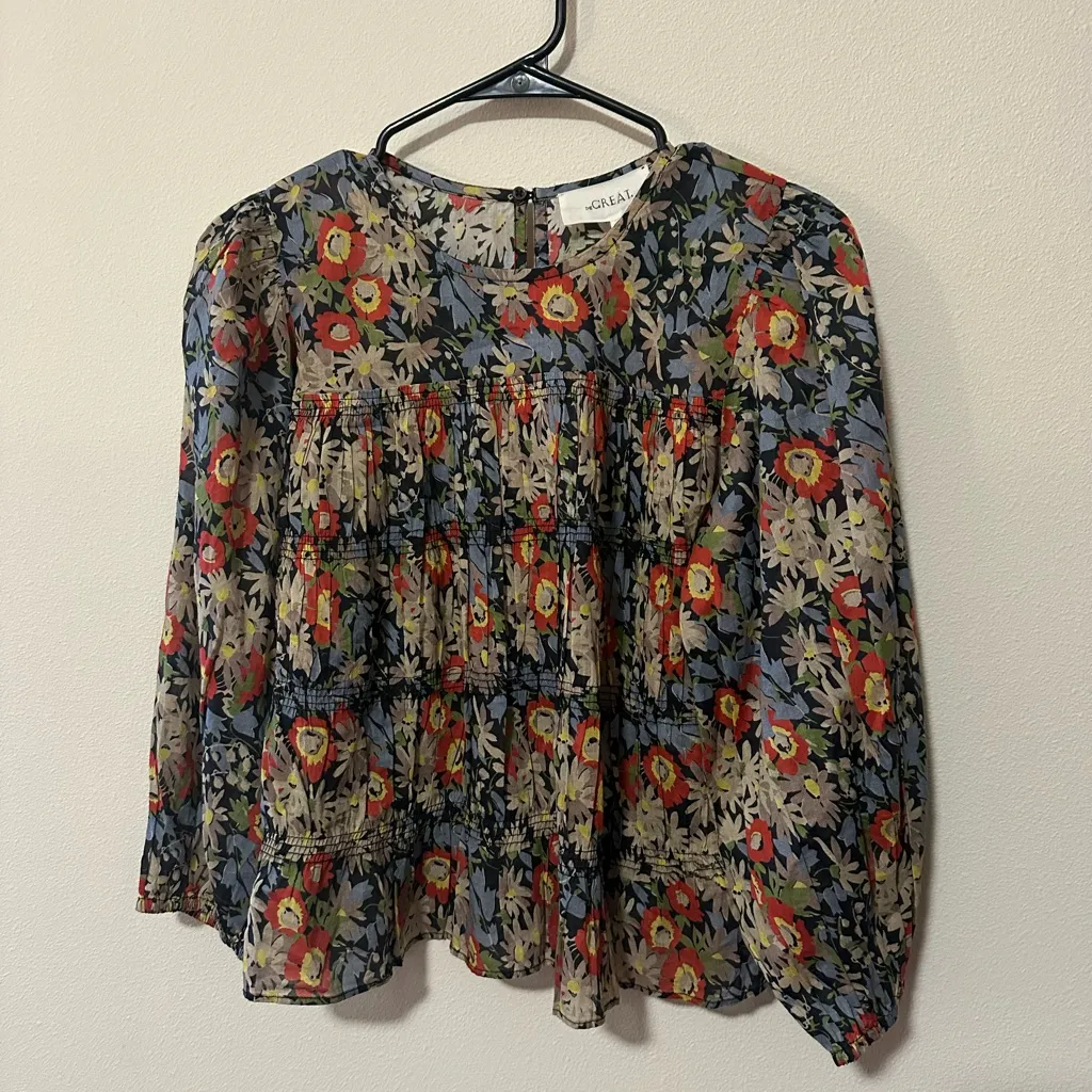 The Great The Daze Floral Blouse twilight floral size 1 (S) designer boho top Red - Image 3