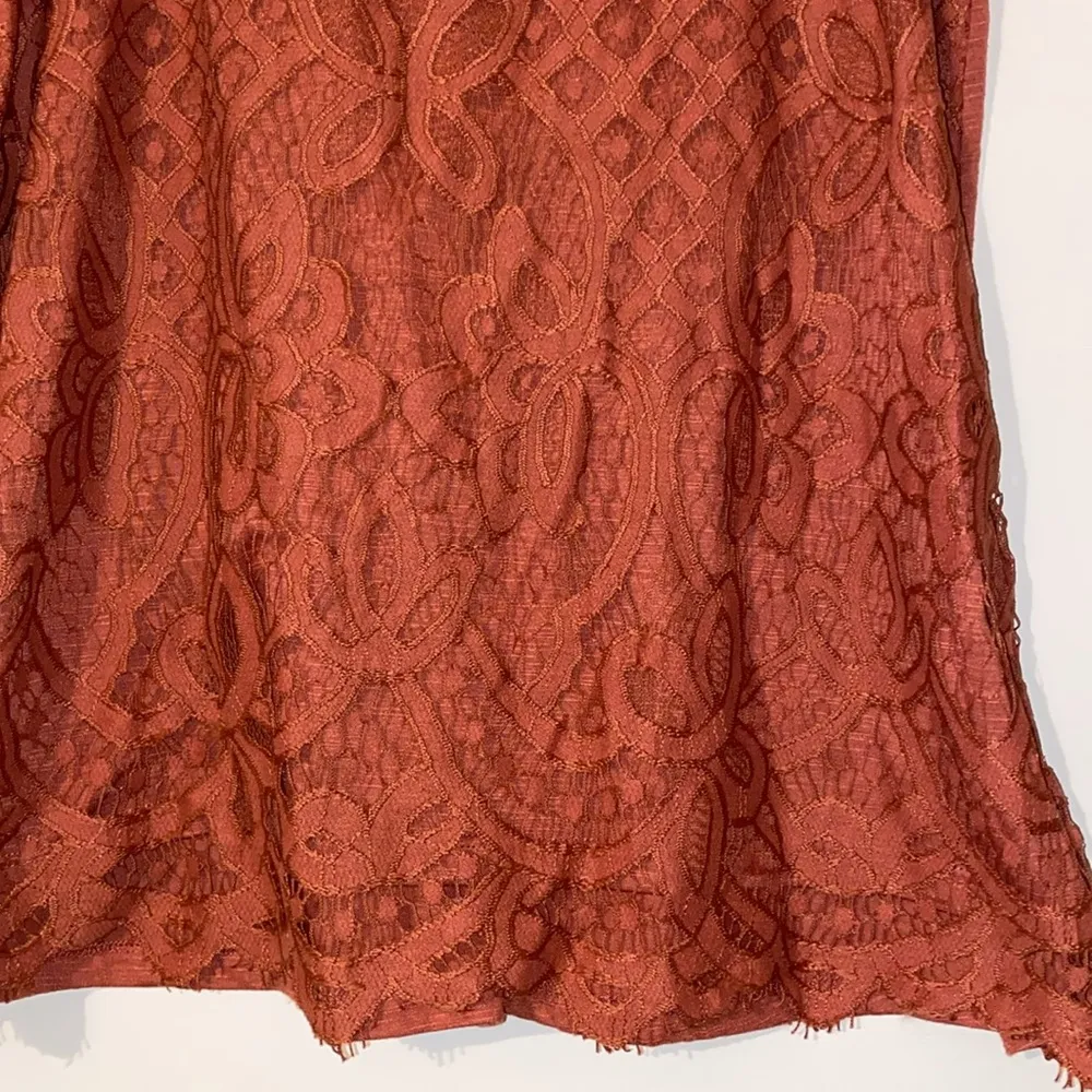 Rewind Juniors  lace front tank top blouse clay large excellent dressy - Image 4