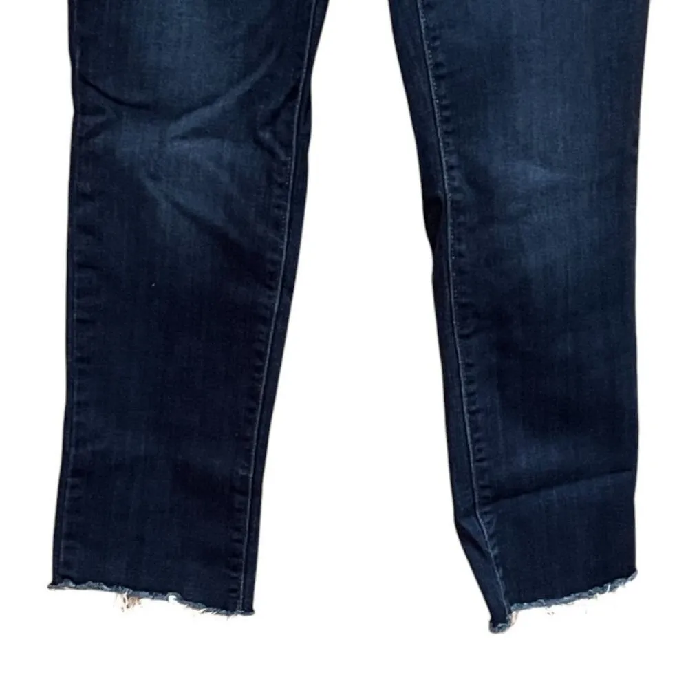 Levi's 724 High Rise Raw Hem Dark Wash Jeans Size 30 - Image 2