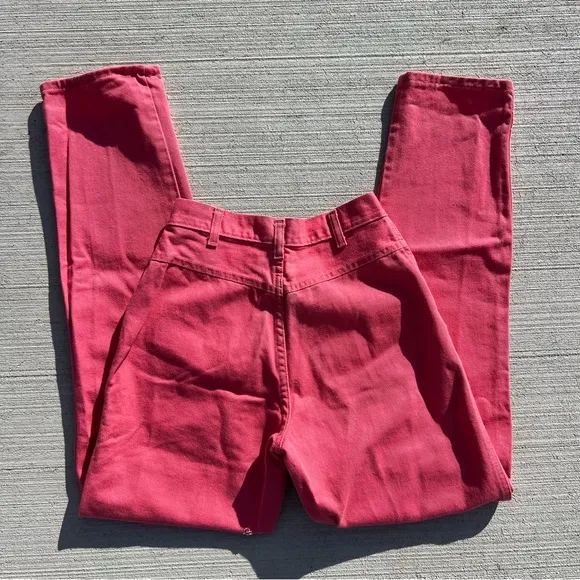 VTG 80s 90s frontier series high rise bareback coral salmon pink cowgirl Jeans Size 24 - Image 2