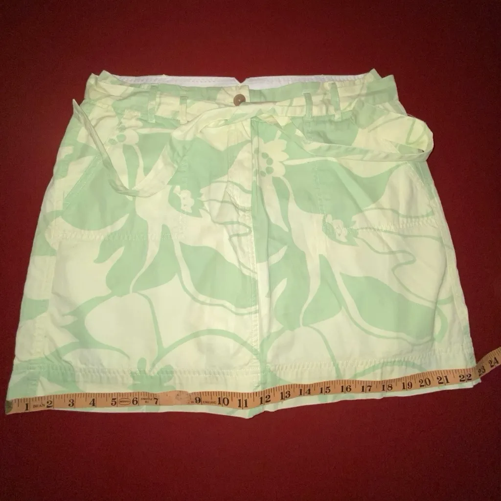 Lands’ End Skort Women’s 12P Green Floral Cotton Golf Tennis Walking Twill skirt - Image 5